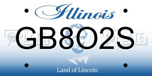 GB8O2S Illinois License Plate