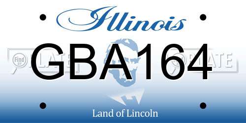 GBA164 Illinois License Plate