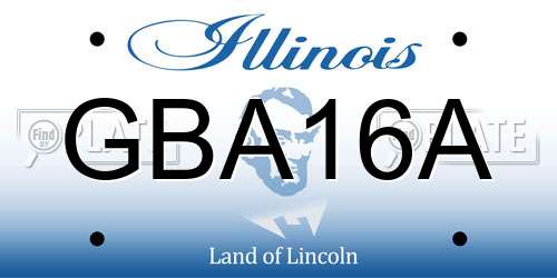 GBA16A Illinois License Plate