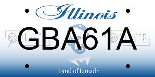 GBA61A Illinois License Plate