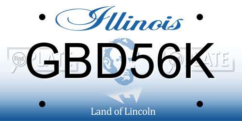 GBD56K Illinois License Plate