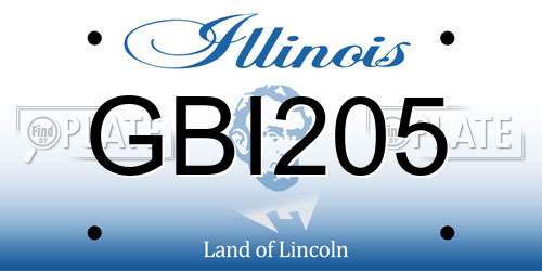 GBI205 Illinois License Plate