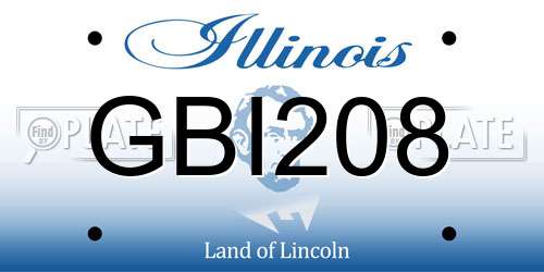 GBI208 Illinois License Plate