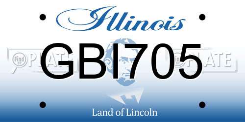 GBI705 Illinois License Plate