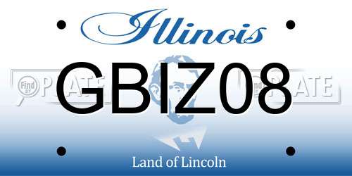 GBIZ08 Illinois License Plate