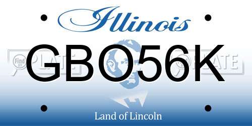 GBO56K Illinois License Plate