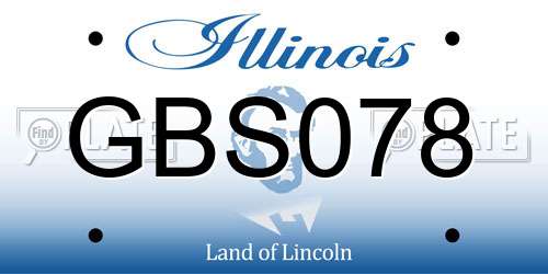 GBS078 Illinois License Plate
