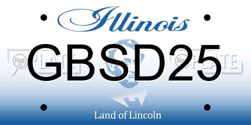 GBSD25 Illinois License Plate