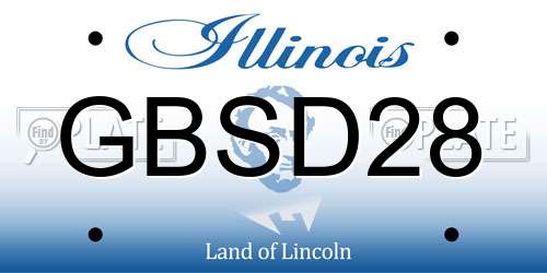 GBSD28 Illinois License Plate