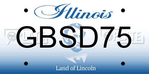 GBSD75 Illinois License Plate