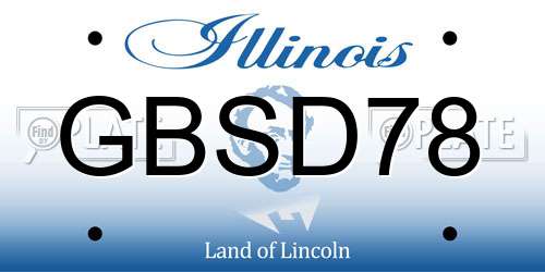 GBSD78 Illinois License Plate