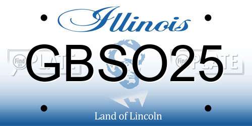 GBSO25 Illinois License Plate