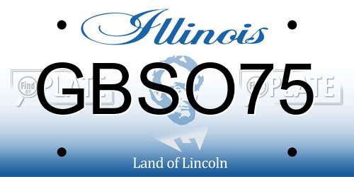 GBSO75 Illinois License Plate