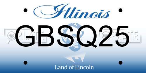 GBSQ25 Illinois License Plate