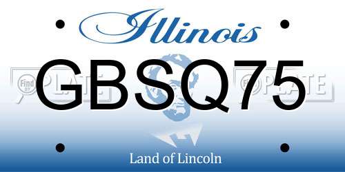 GBSQ75 Illinois License Plate