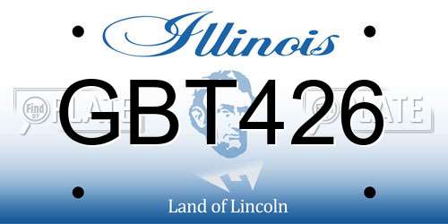 GBT426 Illinois License Plate