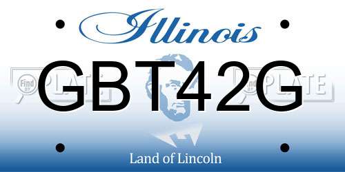 GBT42G Illinois License Plate