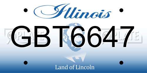 GBT6647 Illinois License Plate