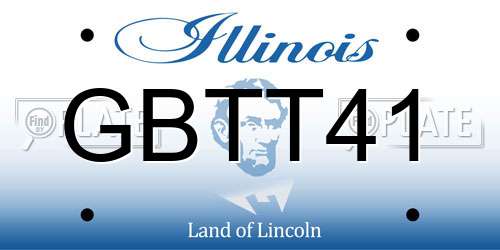 GBTT41 Illinois License Plate