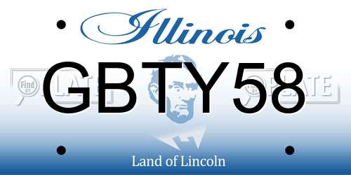 GBTY58 Illinois License Plate