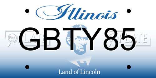 GBTY85 Illinois License Plate