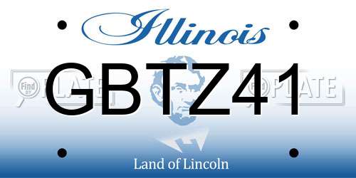 GBTZ41 Illinois License Plate
