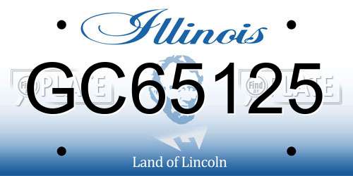 GC65125 Illinois License Plate