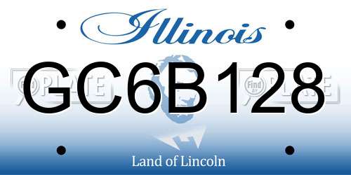 GC6B128 Illinois License Plate