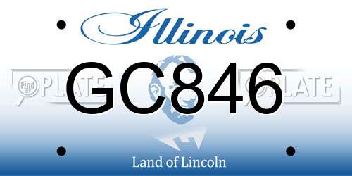 GC846 Illinois License Plate
