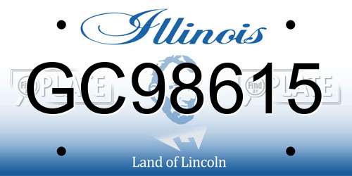 GC98615 Illinois License Plate