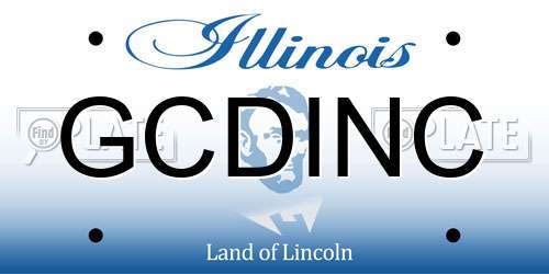 GCDINC Illinois License Plate