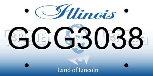 GCG3038 Illinois License Plate