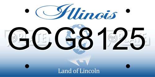 GCG8125 Illinois License Plate