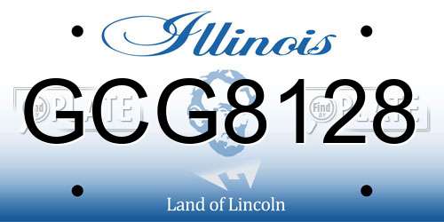 GCG8128 Illinois License Plate