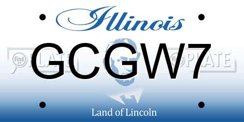 GCGW7 Illinois License Plate