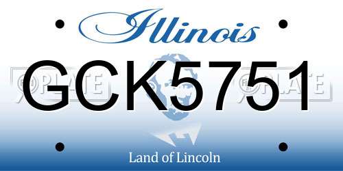 GCK5751 Illinois License Plate