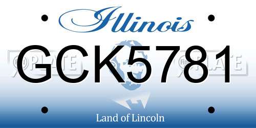 GCK5781 Illinois License Plate