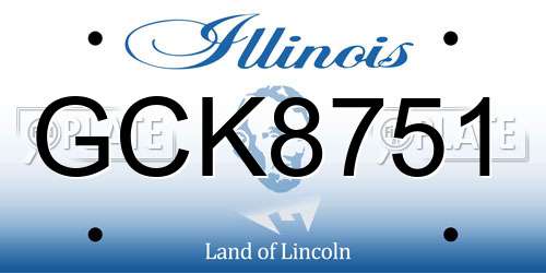 GCK8751 Illinois License Plate