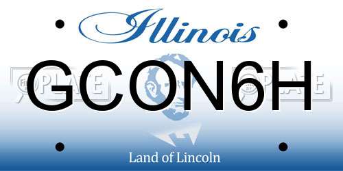 GCON6H Illinois License Plate
