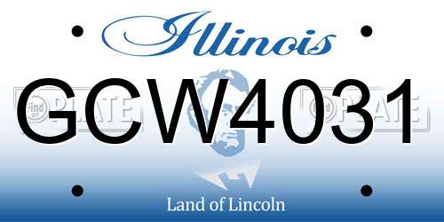 GCW4031 Illinois License Plate
