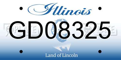 GD08325 Illinois License Plate