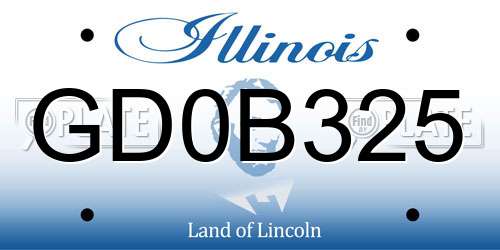 GD0B325 Illinois License Plate