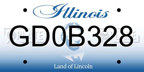 GD0B328 Illinois License Plate