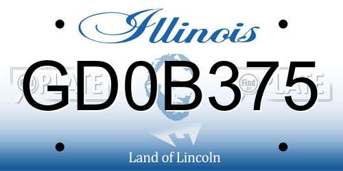 GD0B375 Illinois License Plate