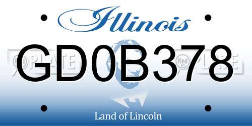 GD0B378 Illinois License Plate