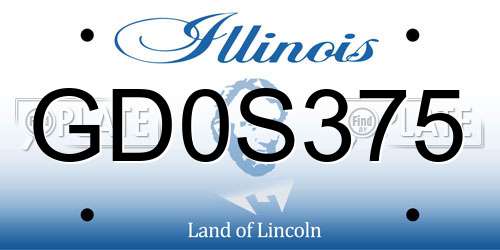 GD0S375 Illinois License Plate