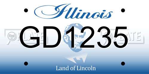 GD1235 Illinois License Plate