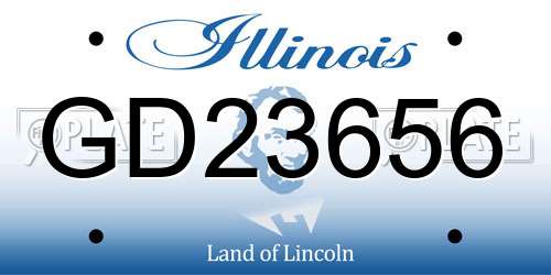 GD23656 Illinois License Plate