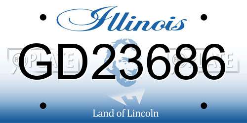 GD23686 Illinois License Plate
