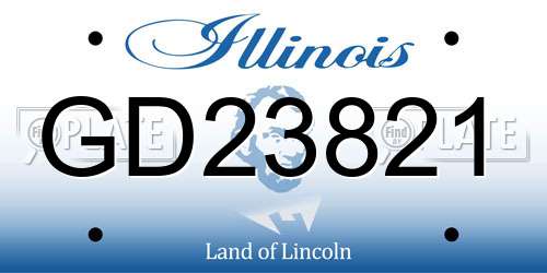 GD23821 Illinois License Plate